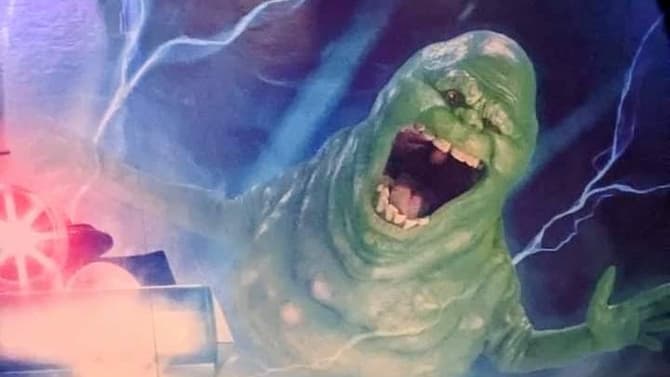 New GHOSTBUSTERS: FROZEN EMPIRE Theatre Standee Confirms The Return Of Slimer