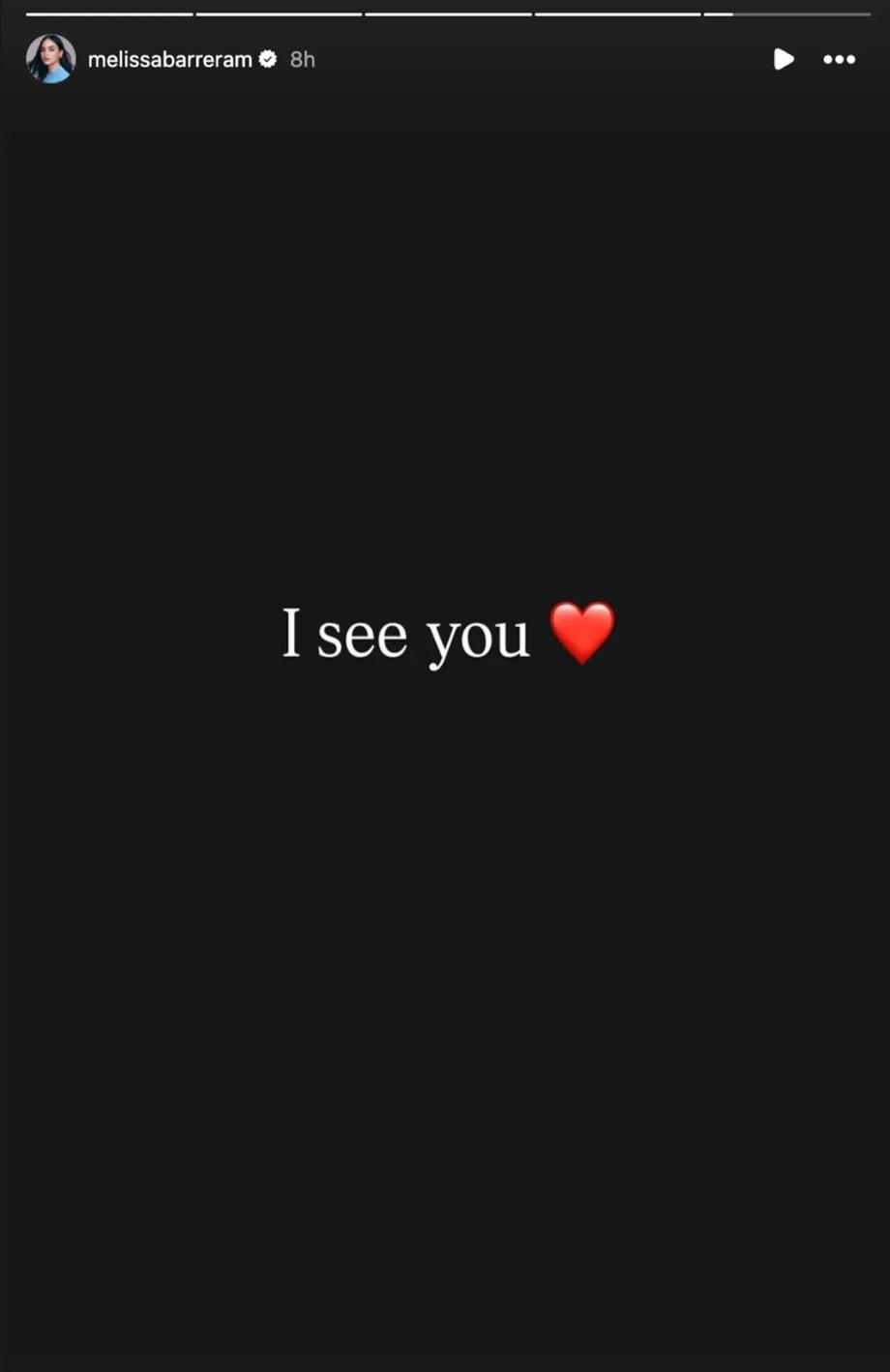 Melissa Barrera posts to Instagram Stories