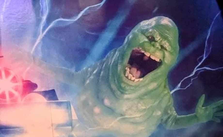 New GHOSTBUSTERS: FROZEN EMPIRE Theatre Standee Confirms The Return Of Slimer